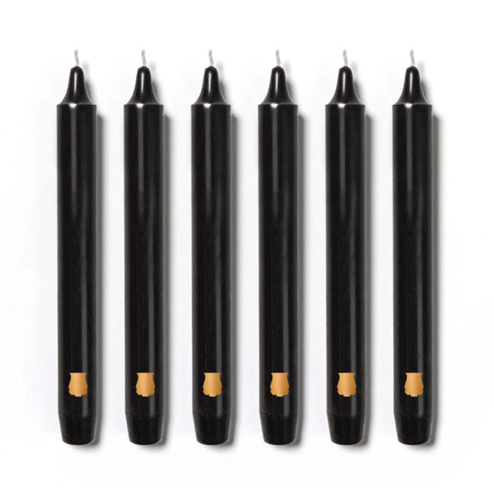 Black Madeleine Tapered Candles (Box of 6)