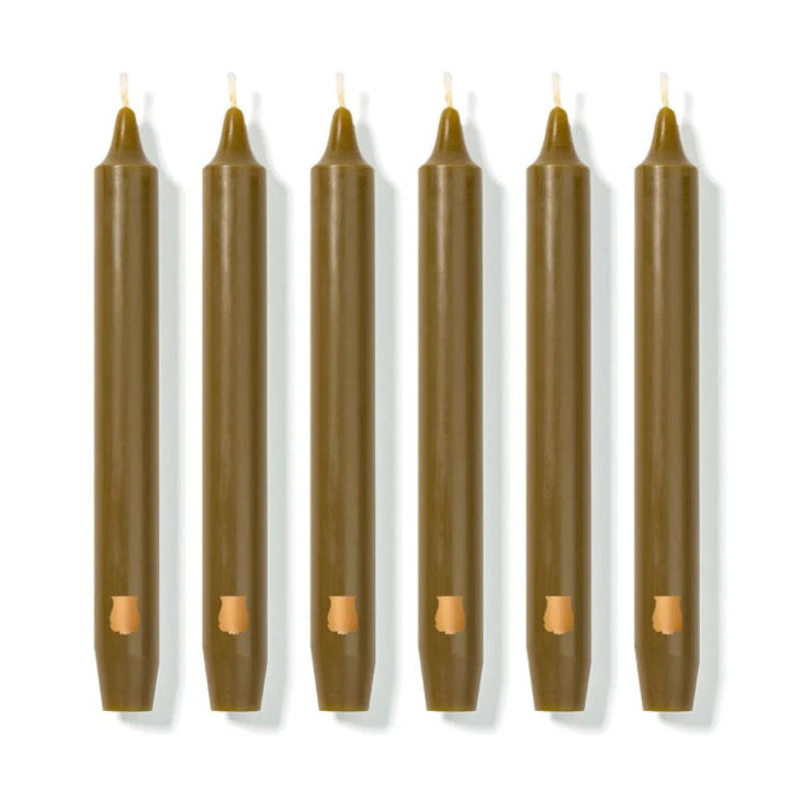 Khaki Madeleine Tapered Candles (Box of 6)