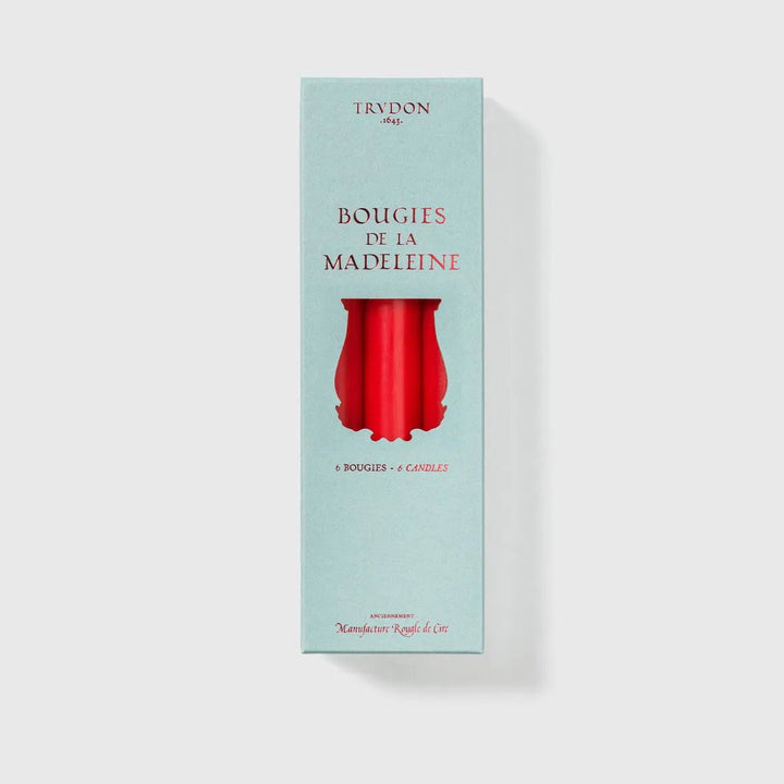 Red Madeleine Tapered Candles (Box of 6)