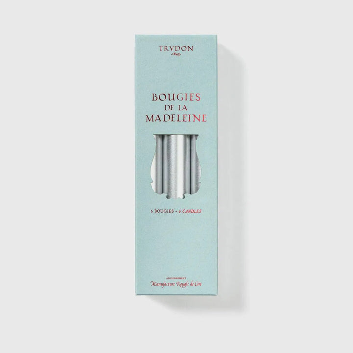 Silver Madeleine Tapered Candles (Box of 6), Candles, Ileana Makri