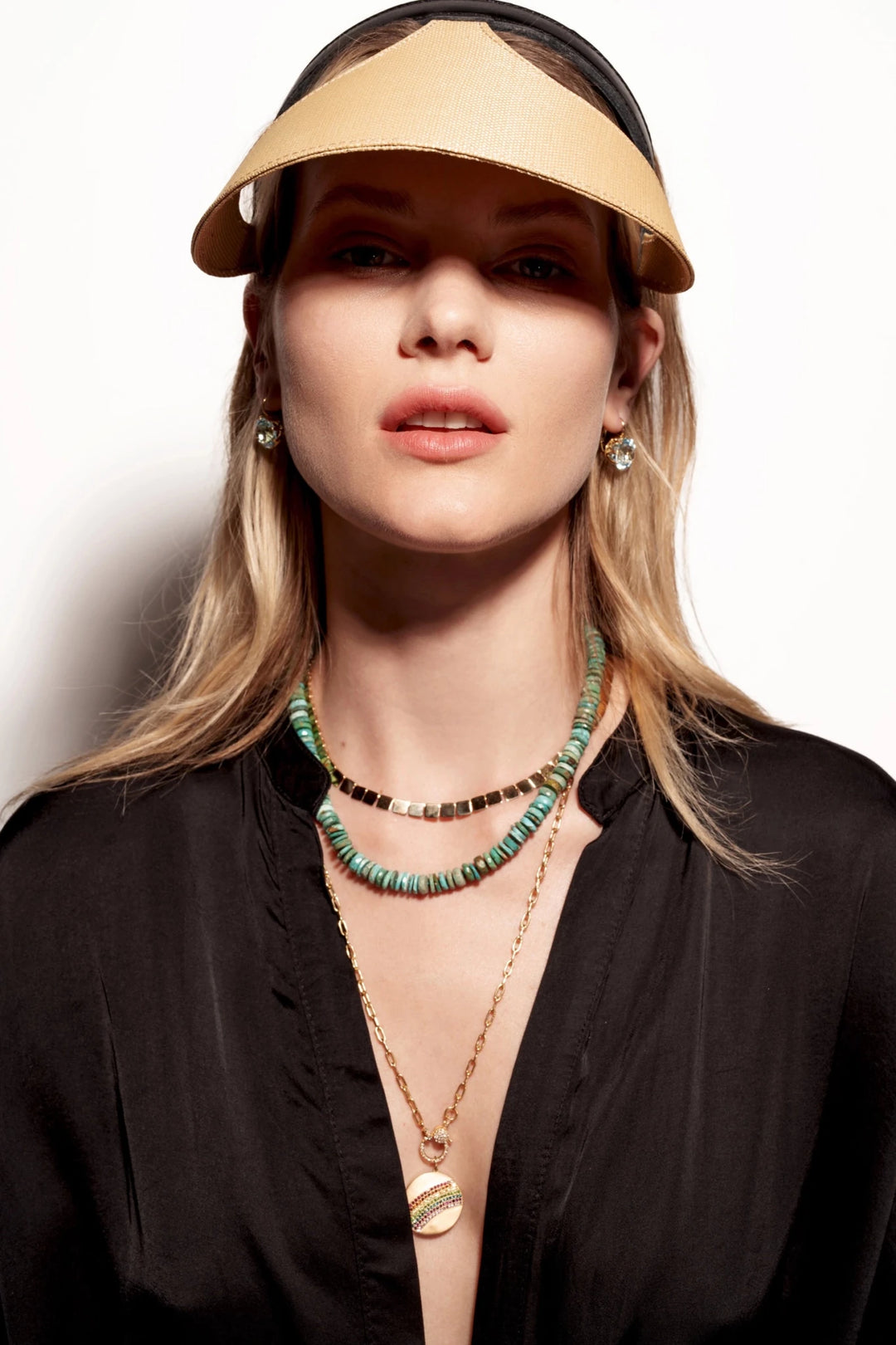 Turquoise Beaded Necklace (45cm) - Globetrotter - Ileana Makri