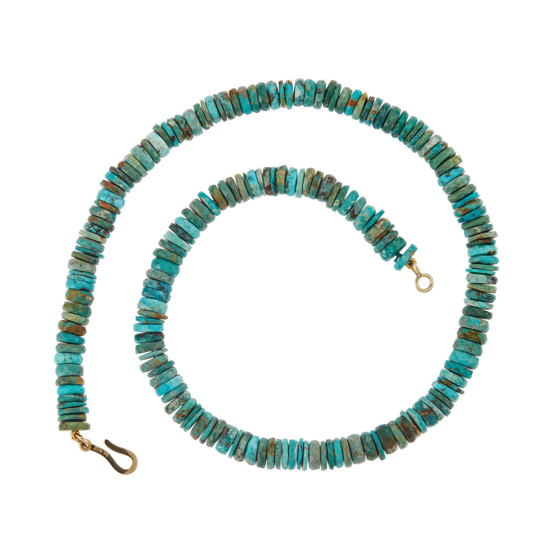 Turquoise Beaded Necklace (45cm) - Globetrotter - Ileana Makri