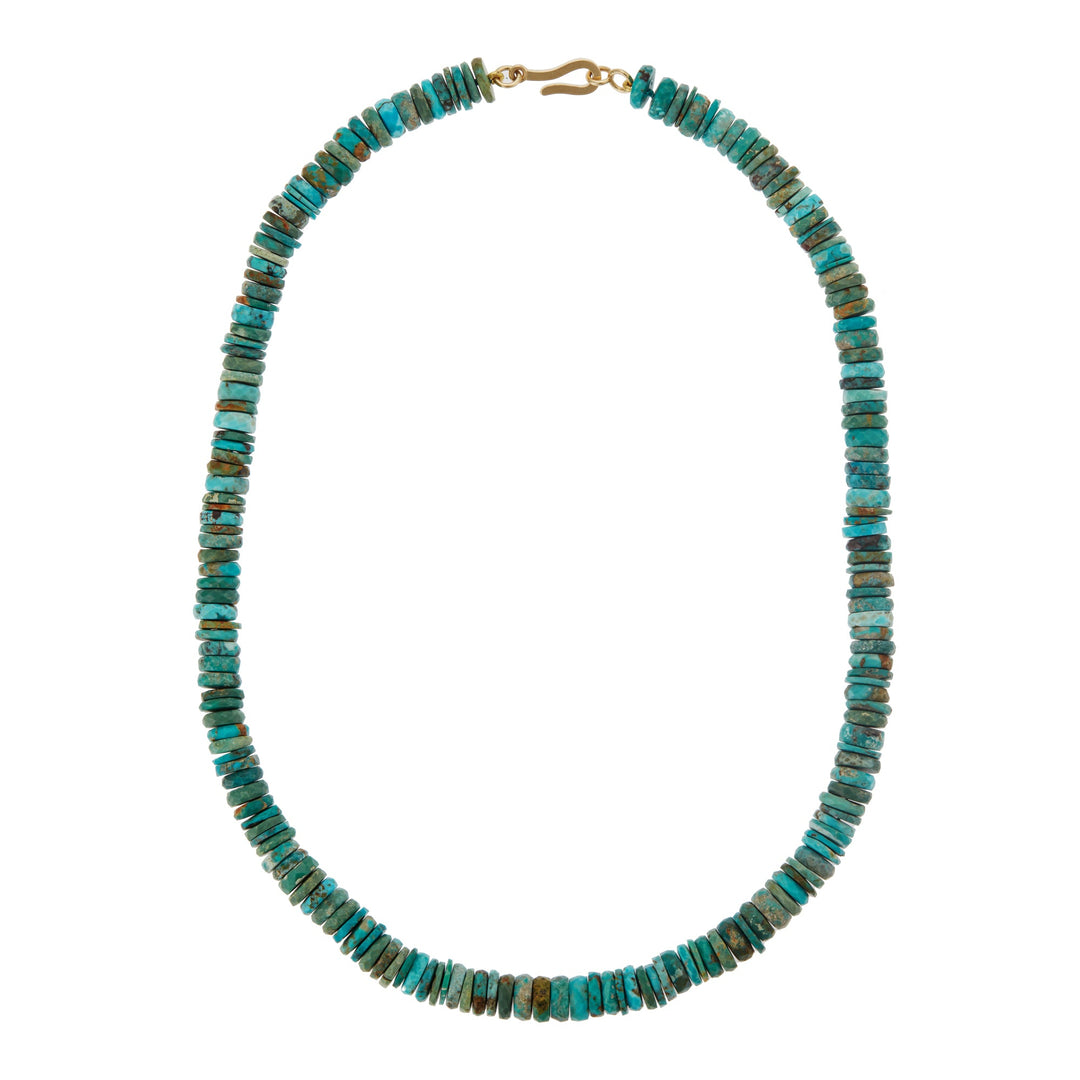 Turquoise Beaded Necklace (45cm) - Globetrotter - Ileana Makri
