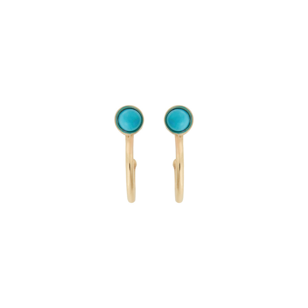 Turquoise Orbit Mini Hoops - Turquoise Edit - Ileana Makri
