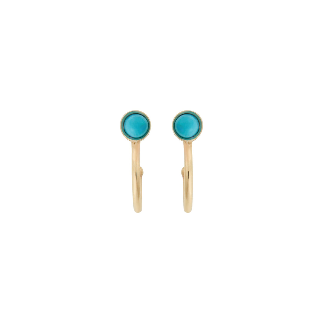 Turquoise Orbit Mini Hoops - Turquoise Edit - Ileana Makri