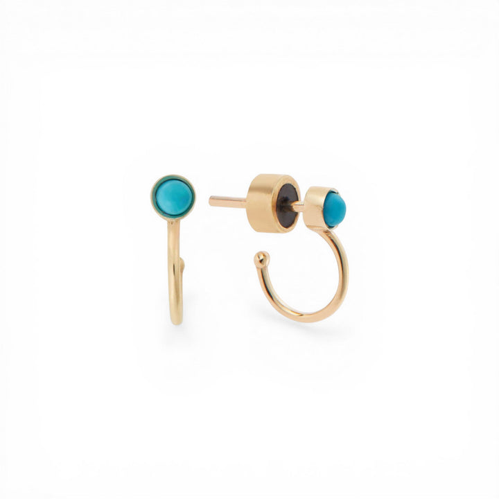 Turquoise Orbit Mini Hoops - Turquoise Edit - Ileana Makri