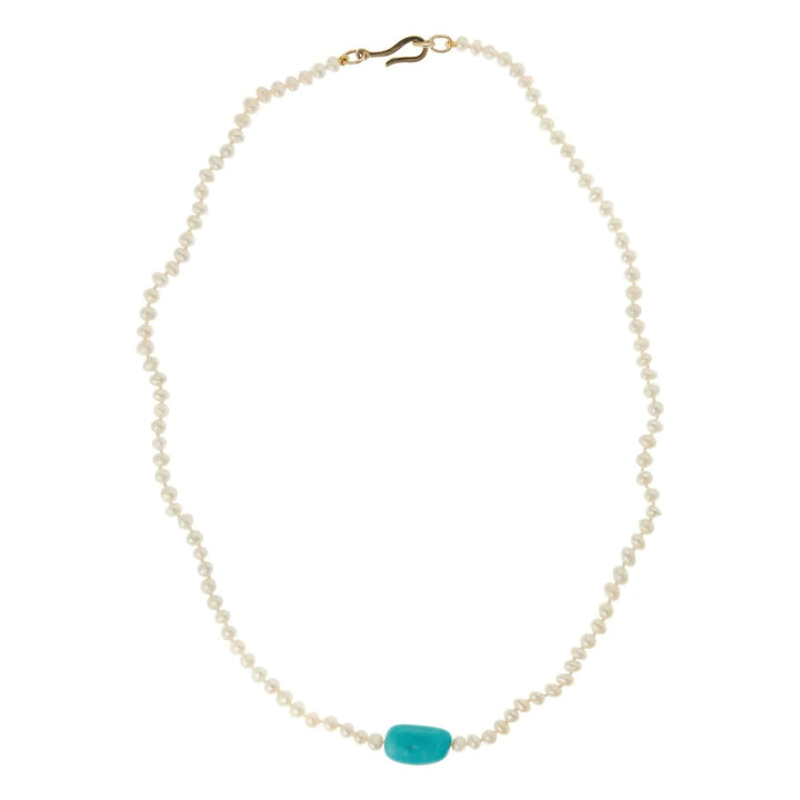 Turquoise Pearl Necklace (45cm) - Globetrotter - Ileana Makri