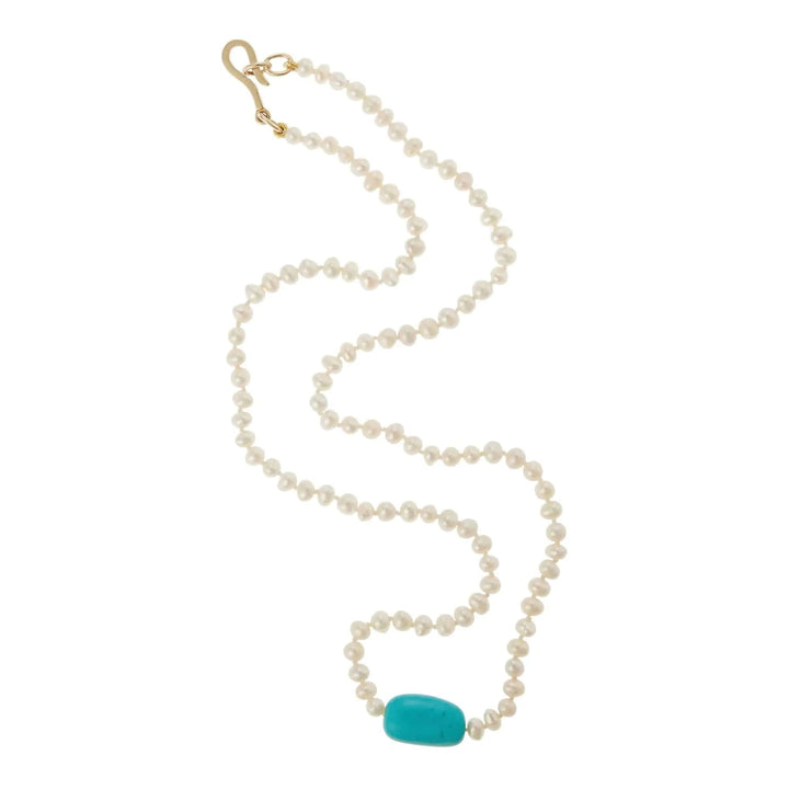 Turquoise Pearl Necklace (45cm) - Globetrotter - Ileana Makri