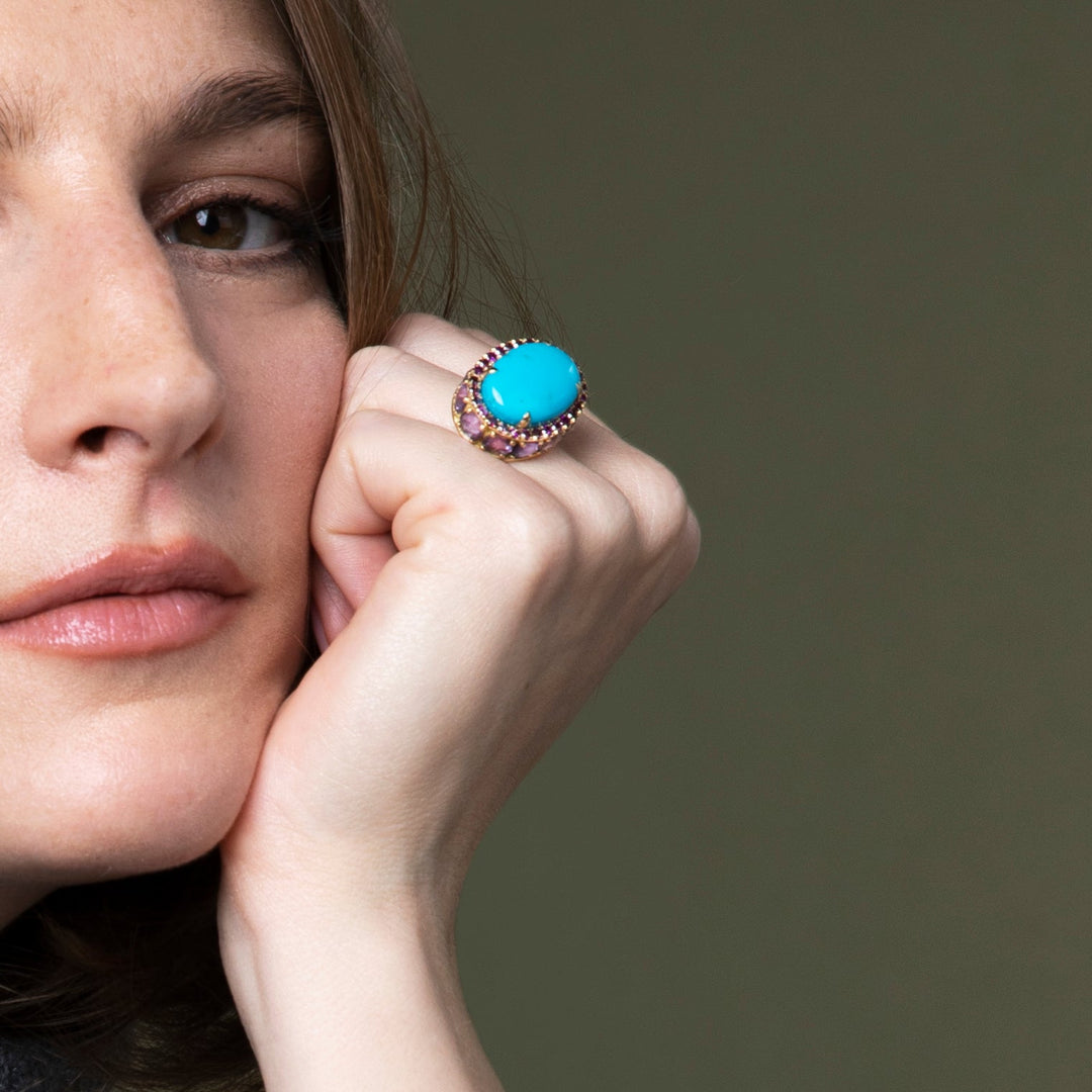 Turquoise Serenade Ring - OAK - Archive - Ileana Makri