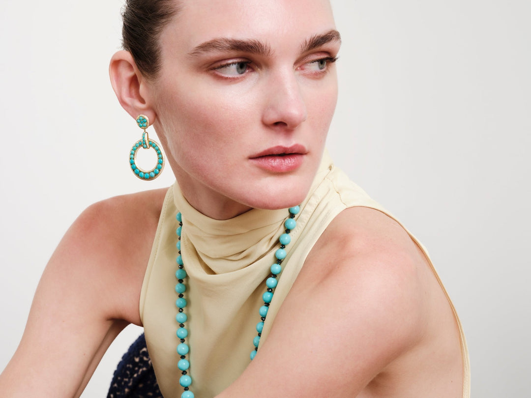 Turquoise Sun Earrings - Turquoise Edit - Ileana Makri