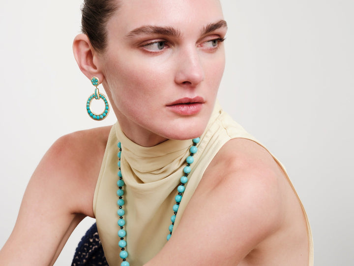 Turquoise Sun Earrings - Turquoise Edit - Ileana Makri