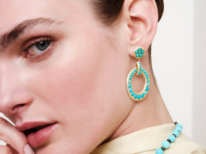 Turquoise Sun Earrings - Turquoise Edit - Ileana Makri