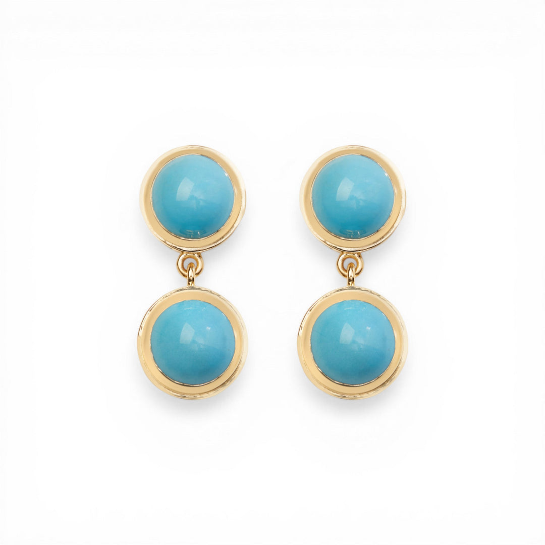 Turquoise & Tsavorite Drop Earrings - Turquoise Edit - Ileana Makri