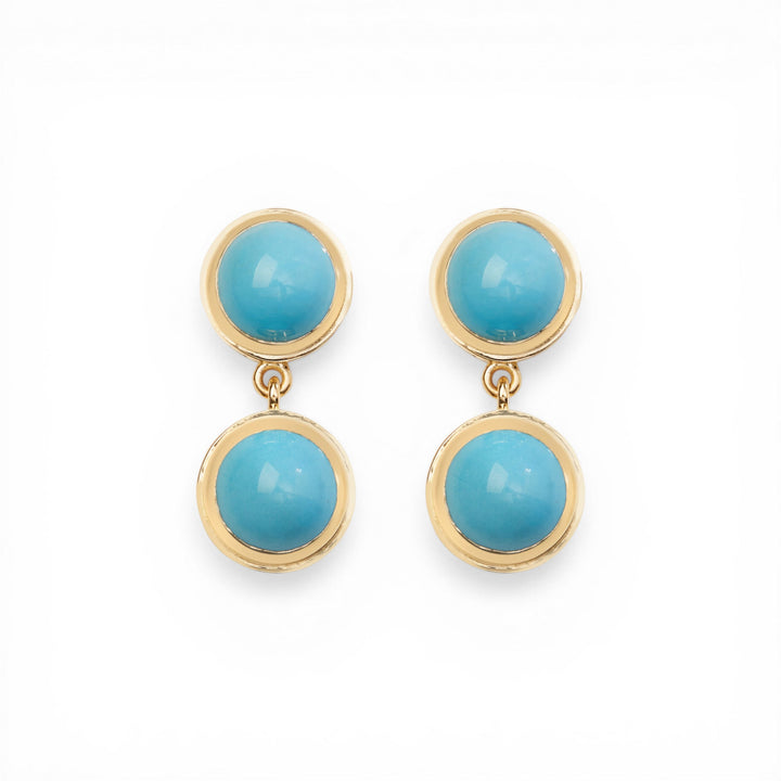Turquoise & Tsavorite Drop Earrings - Turquoise Edit - Ileana Makri