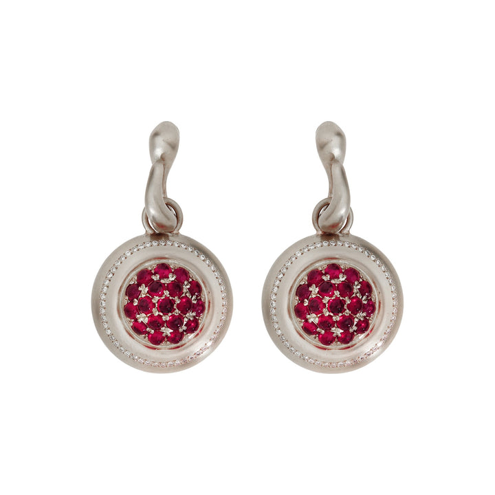 Diamond Ruby Caviar Earrings Small