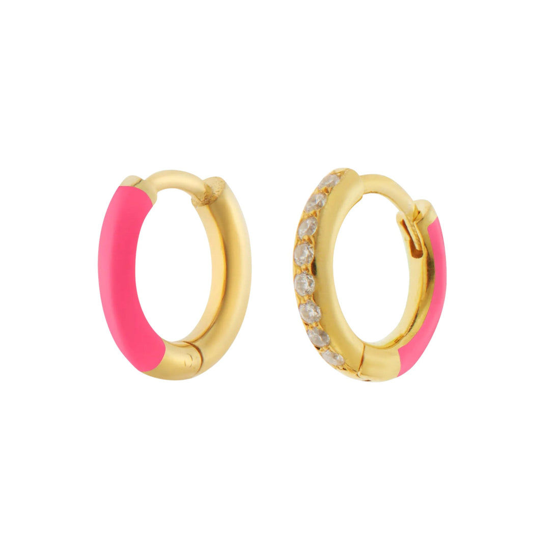 Vice Versa Mini Hoops Pink - Eye M Neon Rocks - Ileana Makri