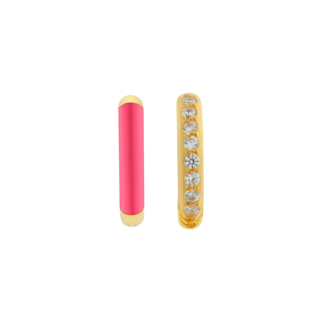 Vice Versa Mini Hoops Pink - Eye M Neon Rocks - Ileana Makri