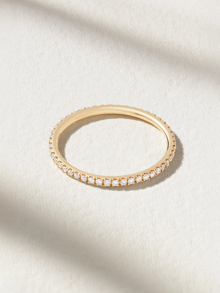 18k Yellow Gold Diamond Thread Band