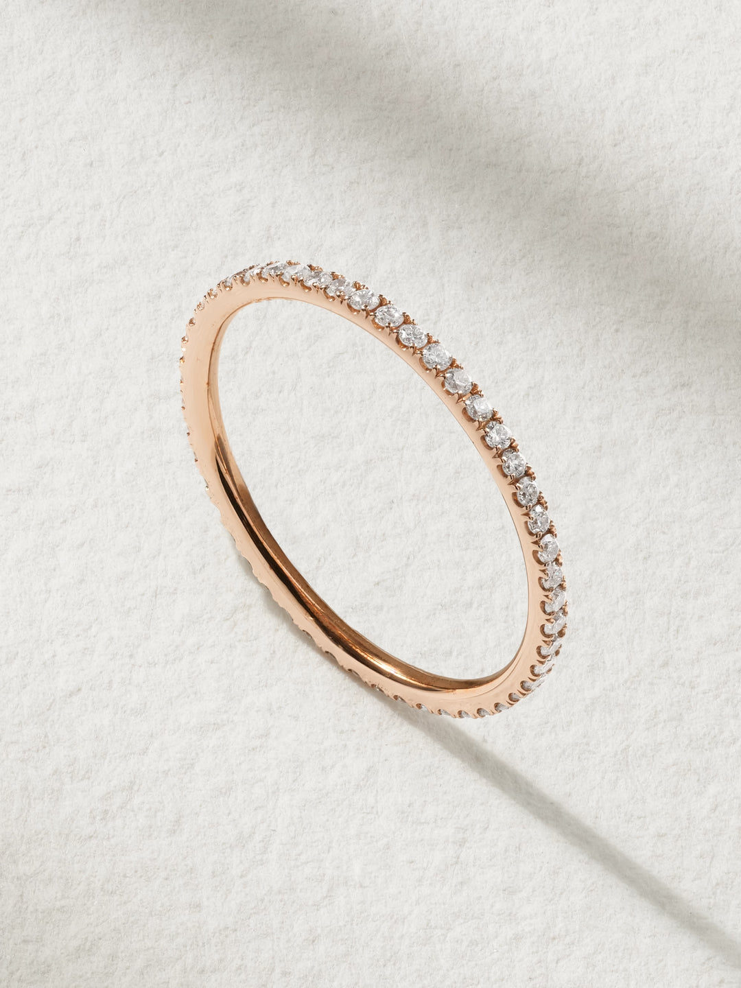 18k Rose Gold Diamond Thread Band