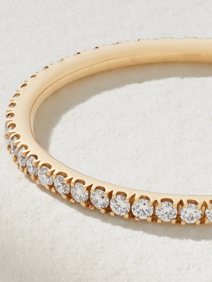 18k Yellow Gold Diamond Thread Band