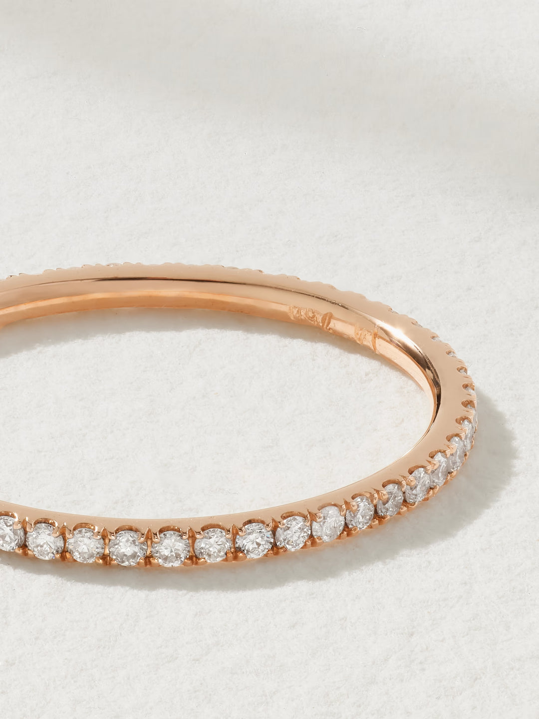 18k Rose Gold Diamond Thread Band