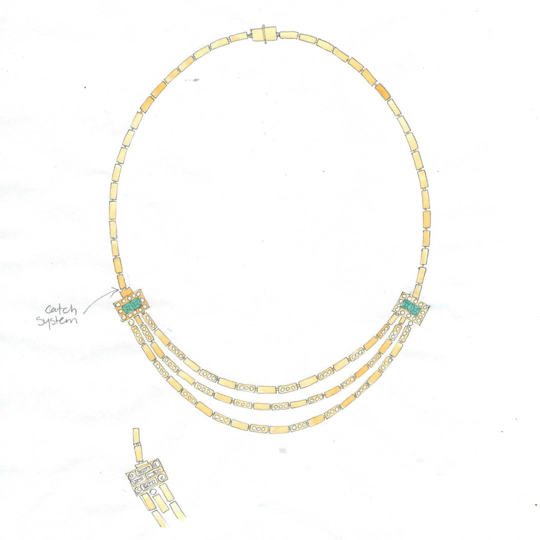 Waterfall Bridge Necklace Y - D - EM - Cascade - Ileana Makri