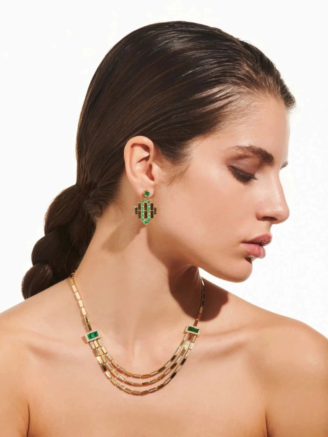 Waterfall Bridge Necklace Y - D - EM - Cascade - Ileana Makri