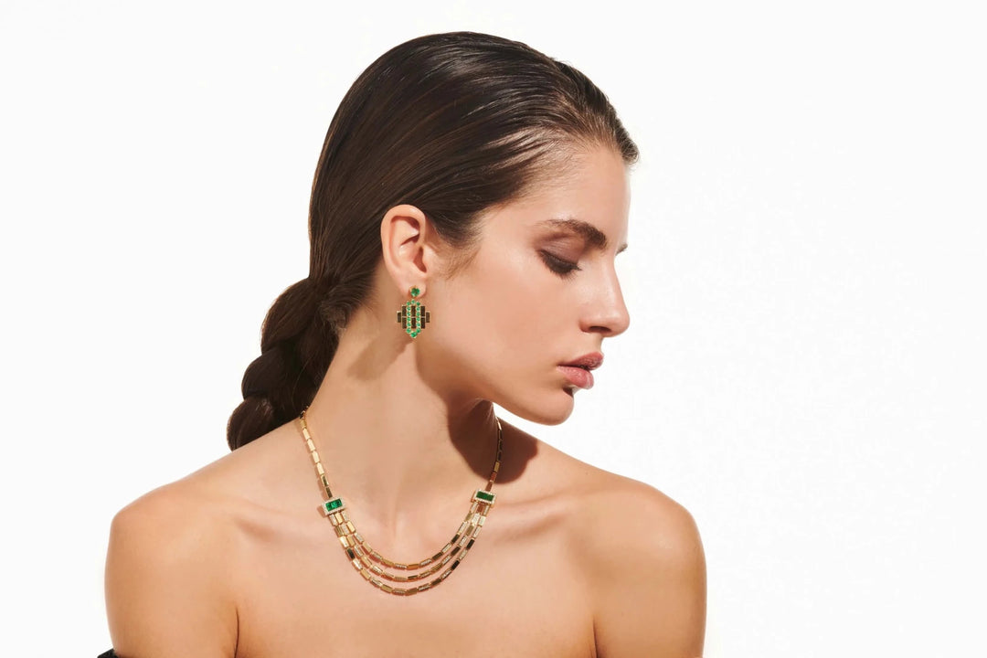 Waterfall Bridge Necklace Y - D - EM - Cascade - Ileana Makri