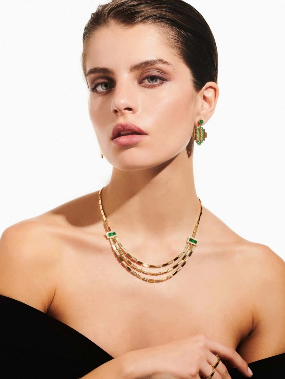 Waterfall Bridge Necklace Y - D - EM - Cascade - Ileana Makri