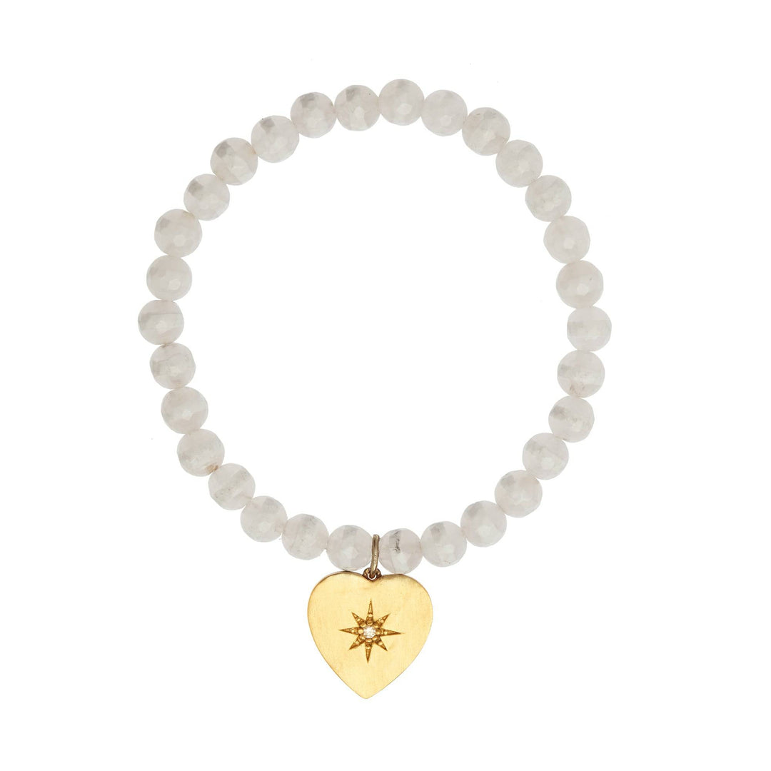 White Agate Heart Bracelet - SYMBOLS - Ileana Makri