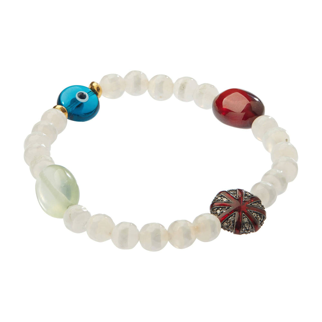 White Agate Stripe Bracelet 3 - Globetrotter - Ileana Makri