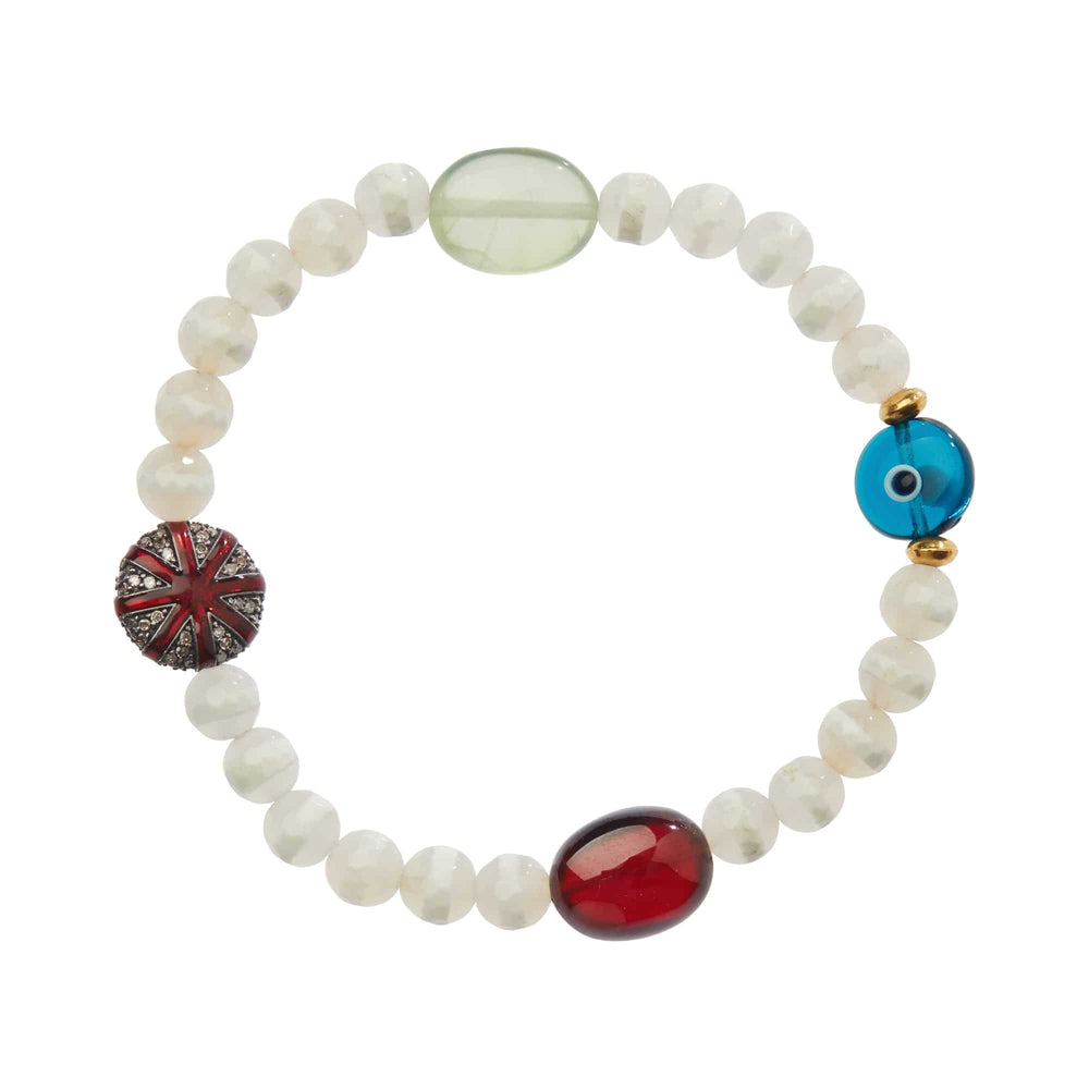 White Agate Stripe Bracelet 3 - Globetrotter - Ileana Makri