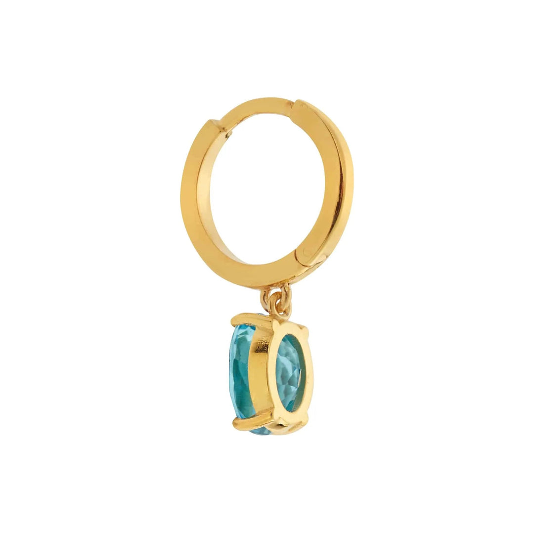 White Enamel & Blue Topaz Hoops - Eye M Neon Rocks - Ileana Makri