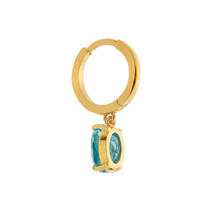 White Enamel & Blue Topaz Hoops - Eye M Neon Rocks - Ileana Makri