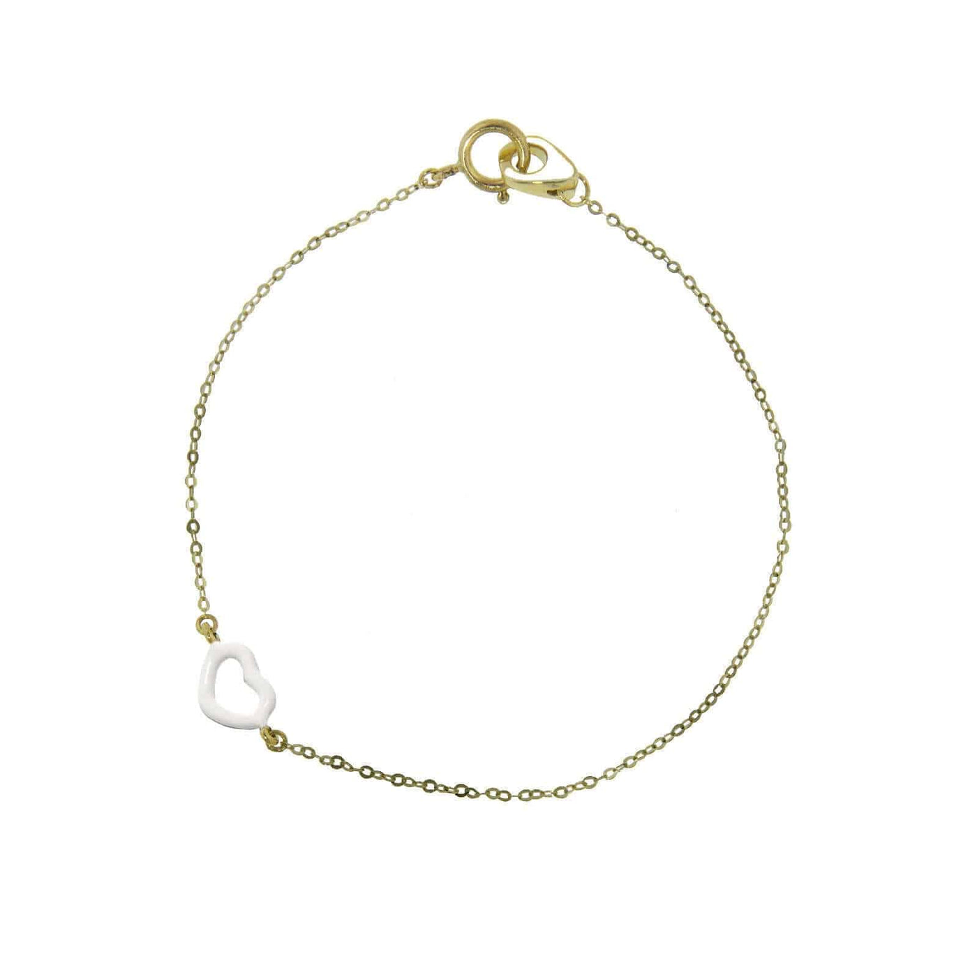 White Enamel Heart Bracelet - Jordan Askill - Ileana Makri store