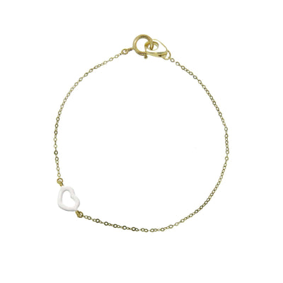 White Enamel Heart Bracelet - Jordan Askill - Ileana Makri store