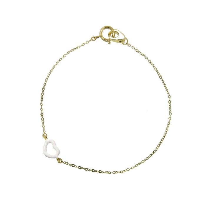 White Enamel Heart Bracelet - Jordan Askill - Ileana Makri