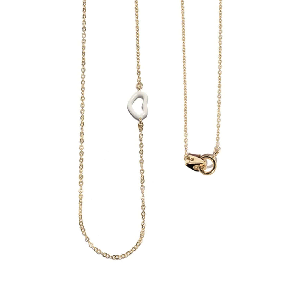 White Enamel Heart Necklace - Jordan Askill - Ileana Makri