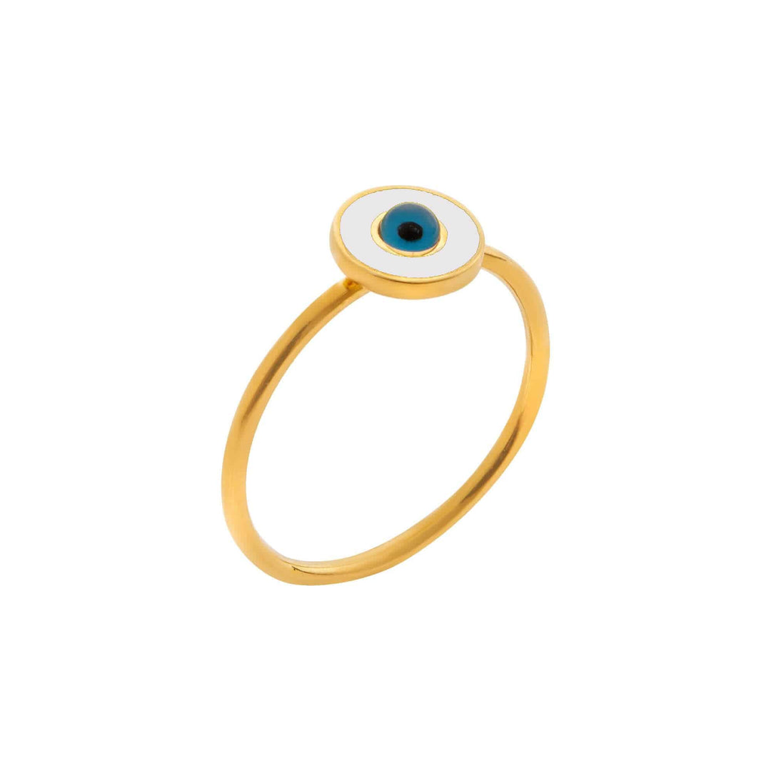 White Eye Ring - Eye M Eyes - Ileana Makri store