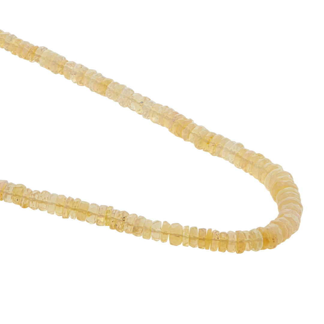 White Faceted Rondel Opal Beaded Necklace 209 (40cm) - Globetrotter - Ileana Makri