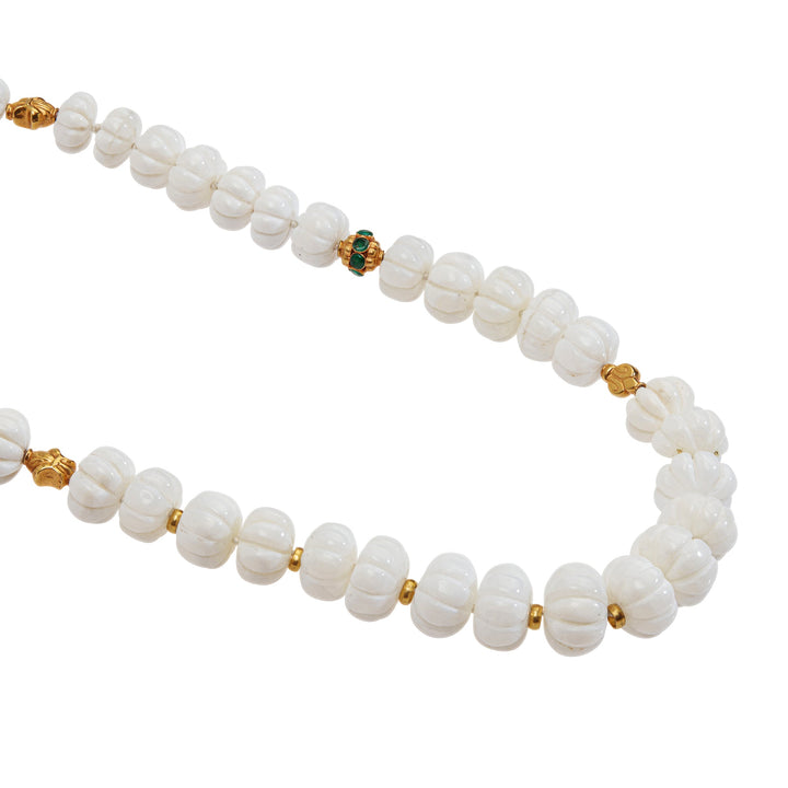 White Opal Beaded Necklace 226 (100cm) - Globetrotter - Ileana Makri