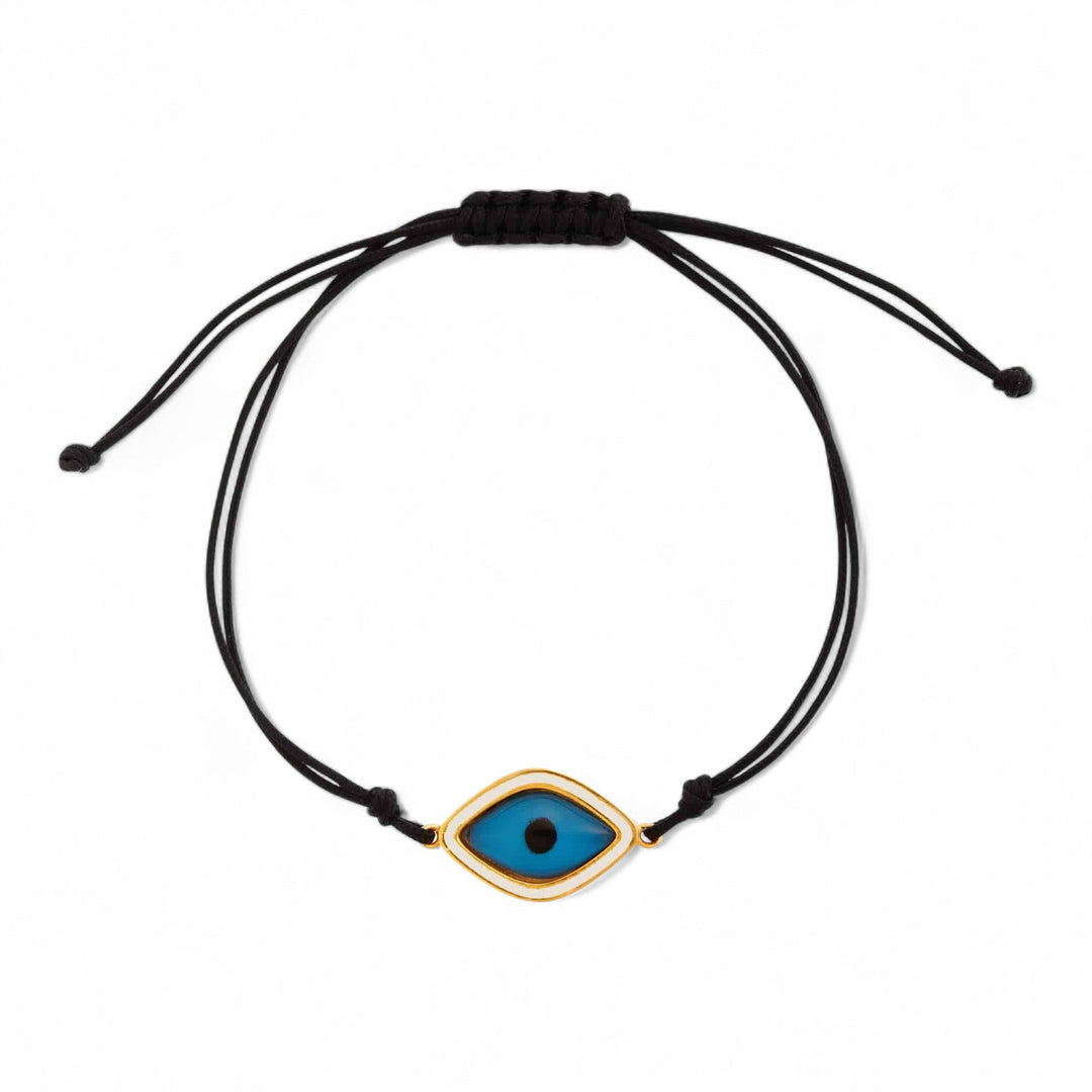 White Oval Eye Cord Bracelet - Eye M Eyes - Ileana Makri