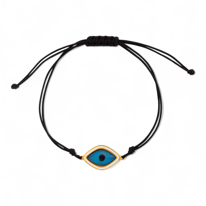 White Oval Eye Cord Bracelet - Eye M Eyes - Ileana Makri