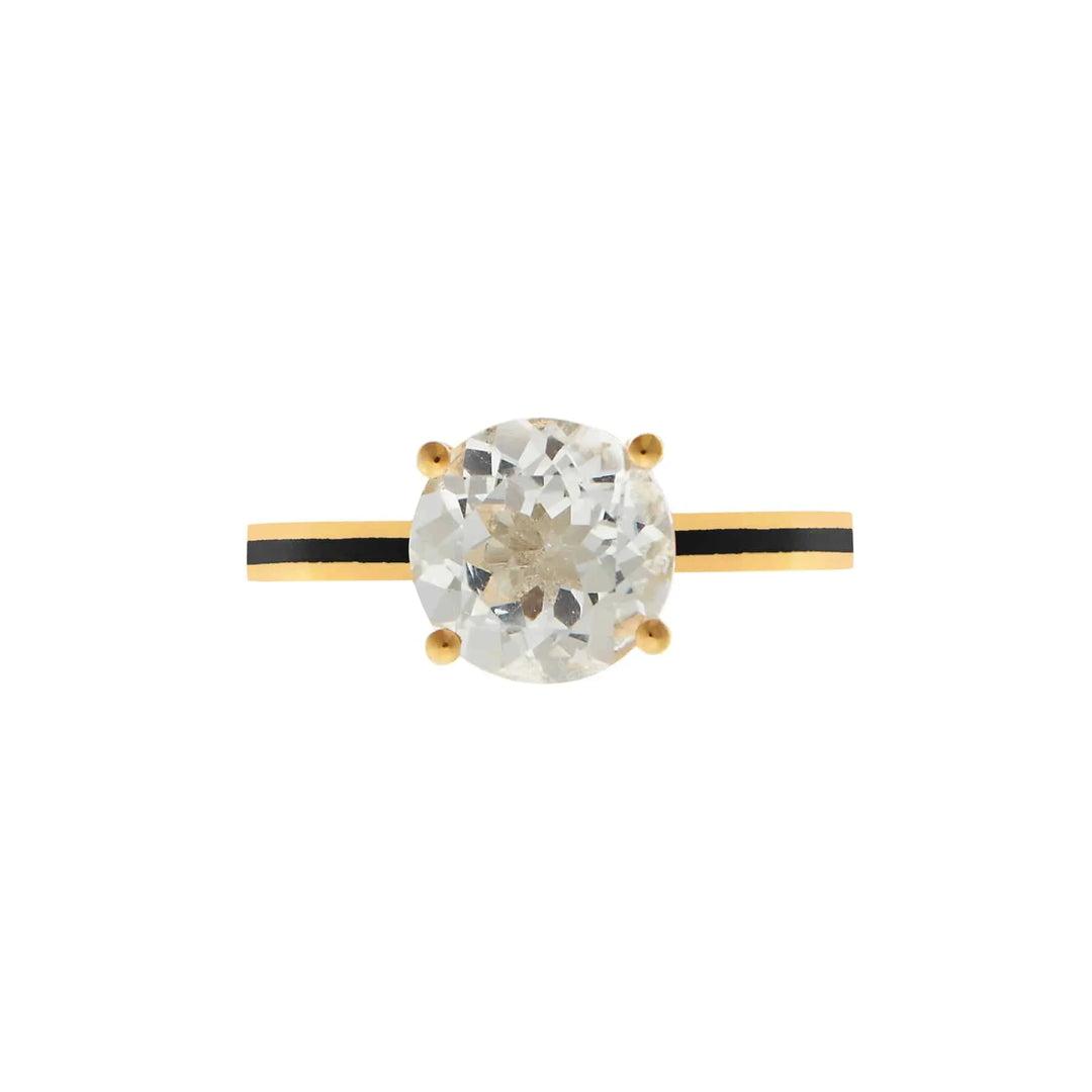 White Topaz Enamel Slim Band - Eye M Neon Rocks - Ileana Makri store