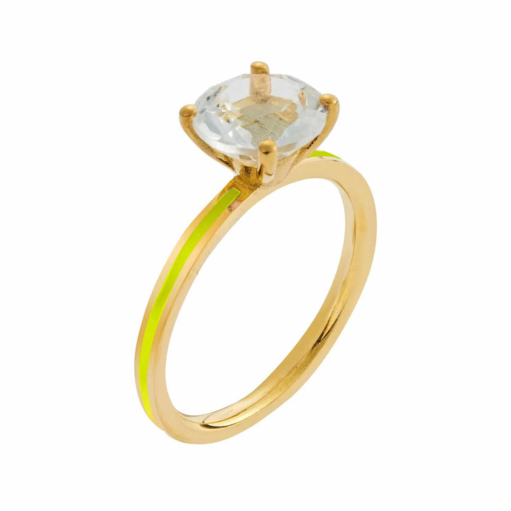 White Topaz Enamel Slim Band - Eye M Neon Rocks - Ileana Makri store