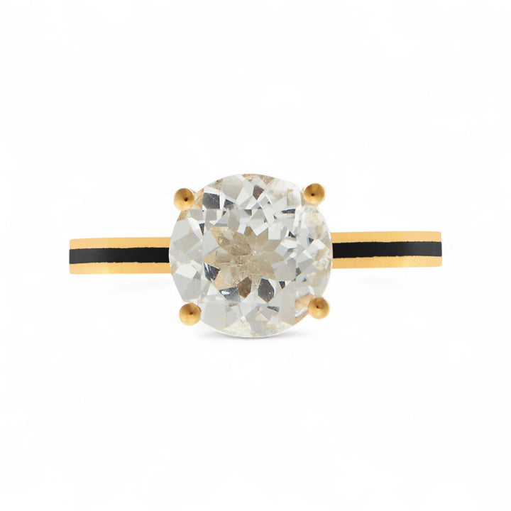 White Topaz Enamel Slim Band - Eye M Neon Rocks - Ileana Makri
