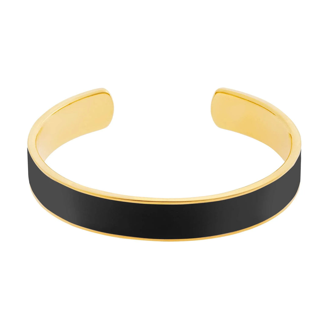 Wide Black Enamel Cuff - Eye M Core - Ileana Makri store