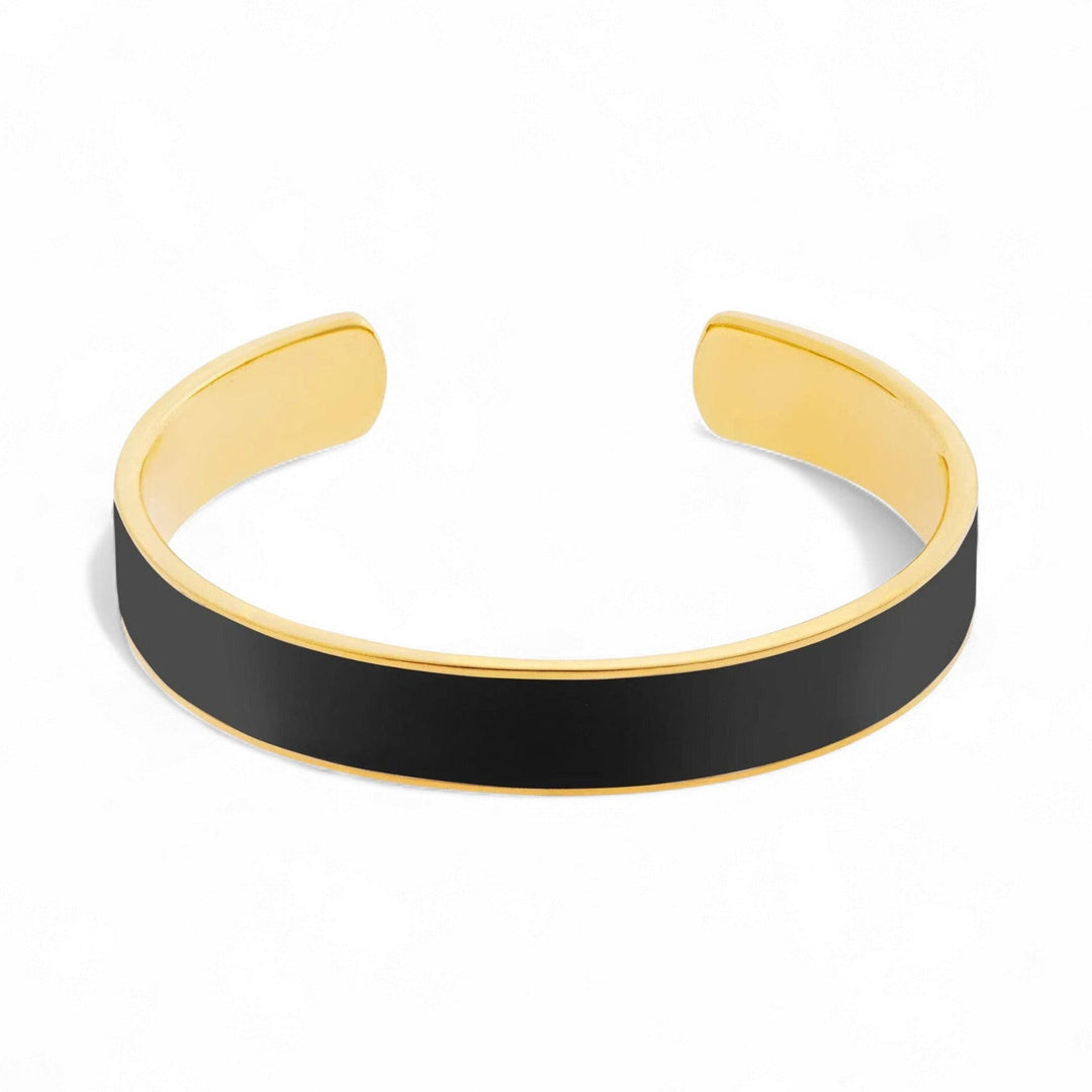 Wide Black Enamel Cuff - Eye M Core - Ileana Makri