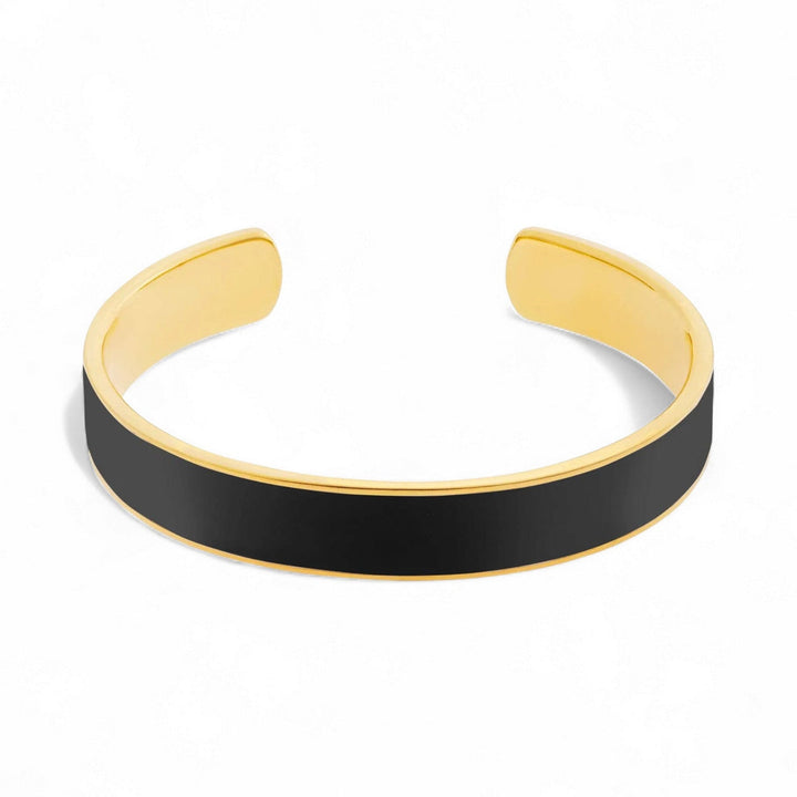 Wide Black Enamel Cuff - Eye M Core - Ileana Makri