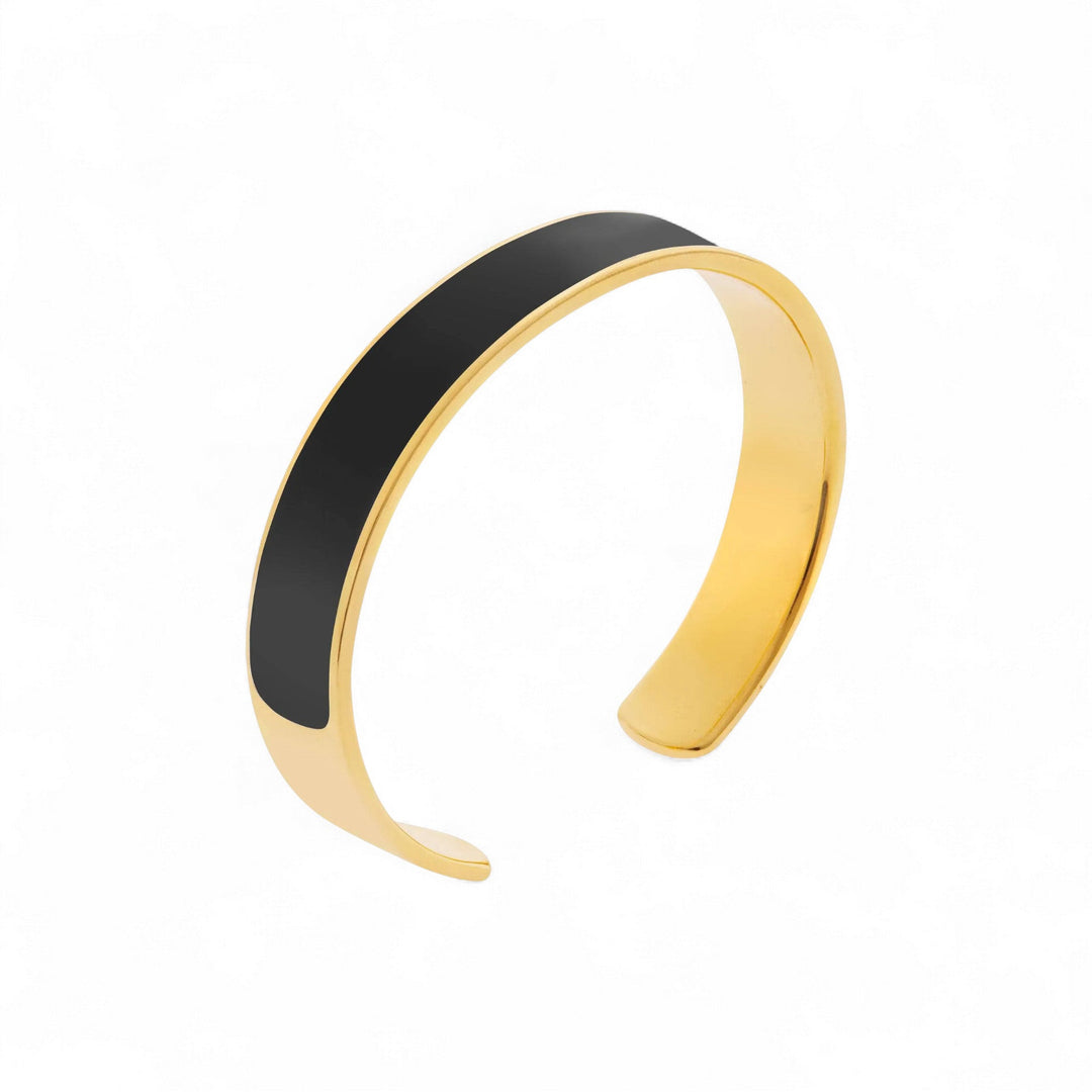 Wide Black Enamel Cuff - Eye M Core - Ileana Makri